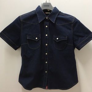 Levi’s denim short-sleeve snap-button shirt Size L